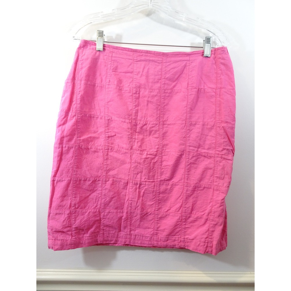 Cape Madras Womens Pink Quilted Square Pattern Cotton Straight Skirt Size 8